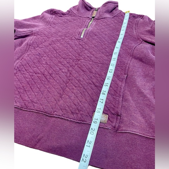 LL Bean Quilted Mock Neck Quarter Zip Kangaroo Pocket Women Size Petite Medium - Picture 6 of 8
